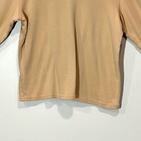 Cute Tan Long Sleeve Turtleneck Top By Studio Works. Size Small. - Picture 4 of 6